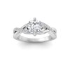 3 Ct Cushion Moissanite & .33 Ctw Lab Diamond Classic Twisted Vine Engagement Ring