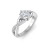 3 Ct Cushion Moissanite & .33 Ctw Lab Diamond Classic Twisted Vine Engagement Ring
