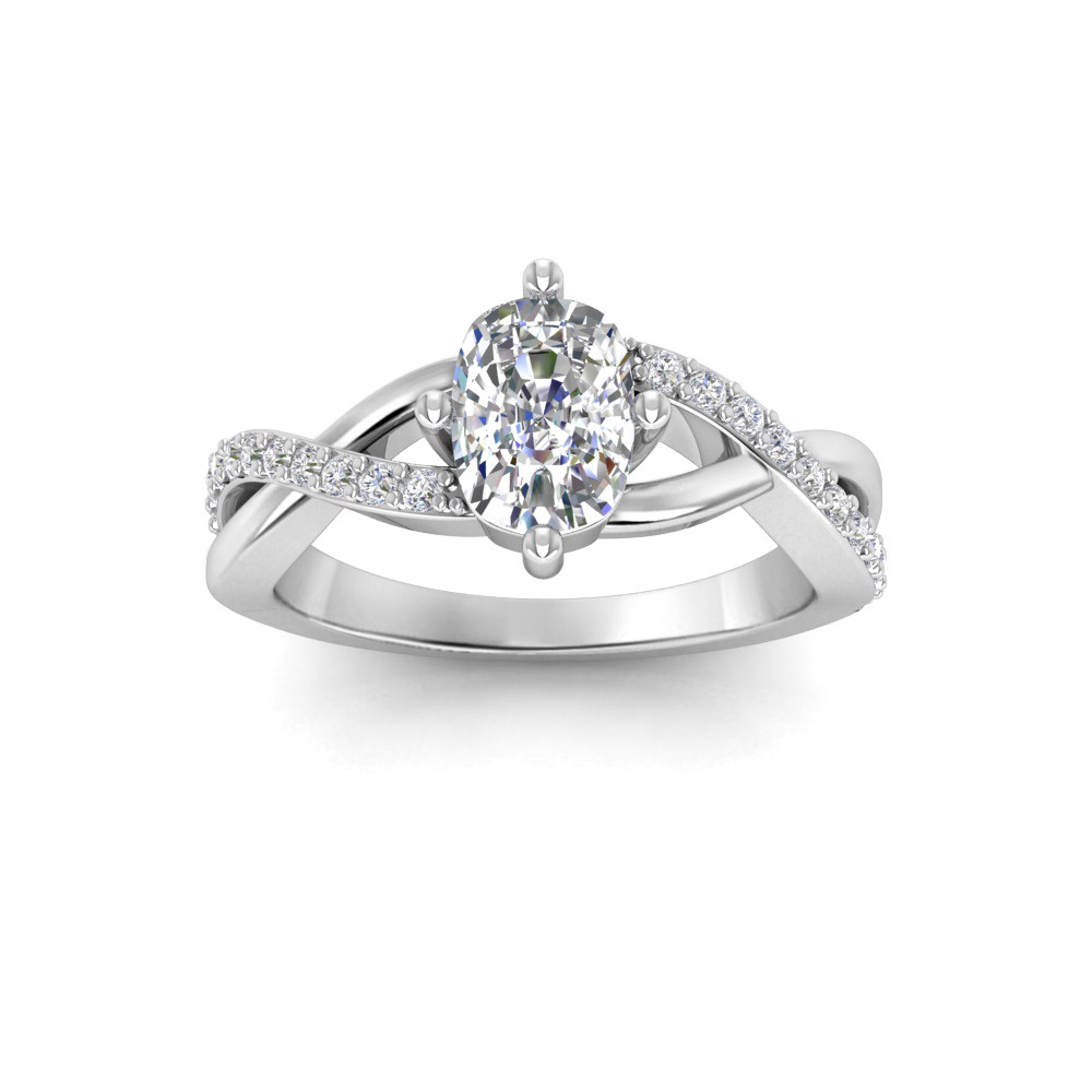1.33 Ctw Elongated Cushion CZ Classic Twisted Vine Engagement Ring