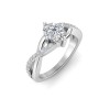 1.33 Ctw Elongated Cushion CZ Classic Twisted Vine Engagement Ring