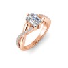 3 Ct Emerald Premium Lab Diamond & .33 Ctw Classic Twisted Vine Engagement Ring