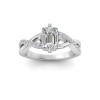 2 Ct Emerald Moissanite & .33 Ctw Lab Diamond Classic Twisted Vine Engagement Ring