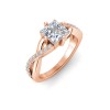1 Ct Princess Premium Lab Diamond & .33 Ctw Classic Twisted Vine Engagement Ring