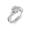 2 Ct Princess Premium Lab Diamond & .33 Ctw Classic Twisted Vine Engagement Ring