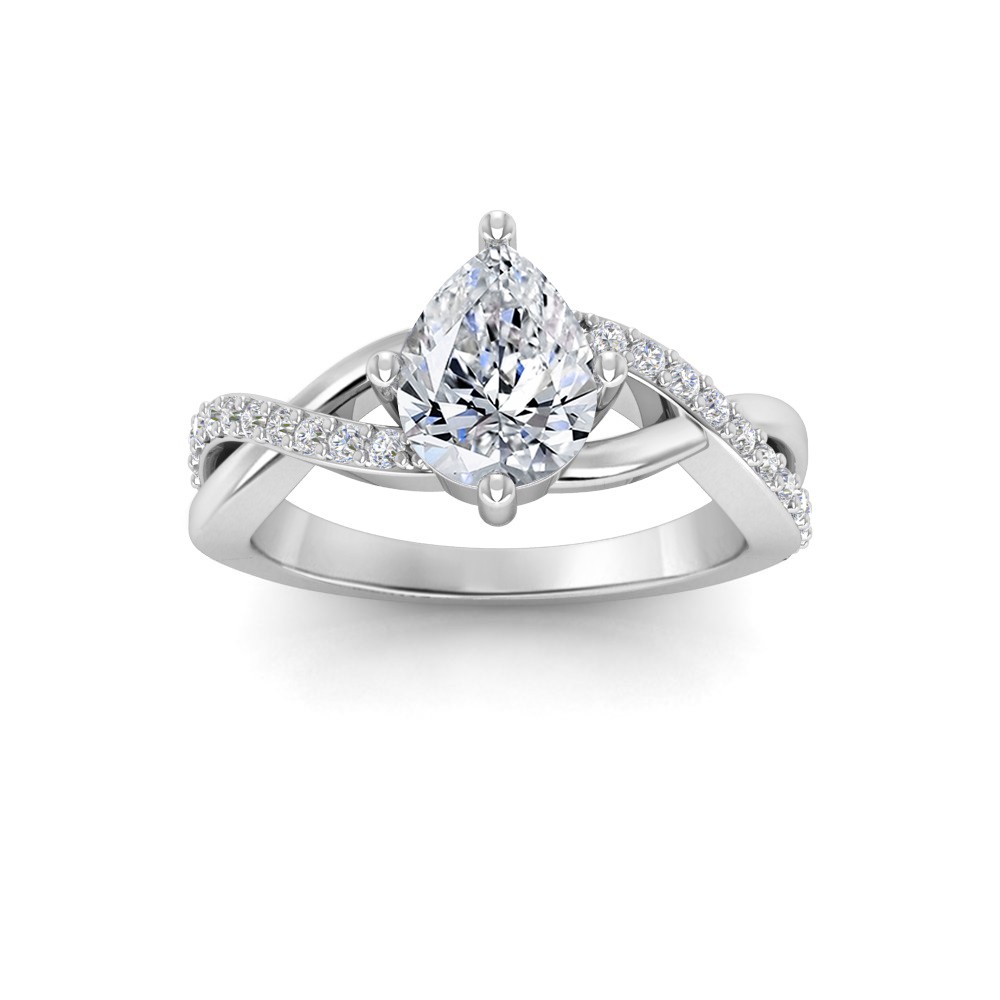 1.5 Ct Pear Diamond & .33 Ctw Classic Twisted Vine Engagement Ring