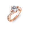3.5 Ct Radiant Premium Lab Diamond & .33 Ctw Classic Twisted Vine Engagement Ring