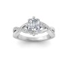 4 Ct Radiant Moissanite & .33 Ctw Lab Diamond Classic Twisted Vine Engagement Ring