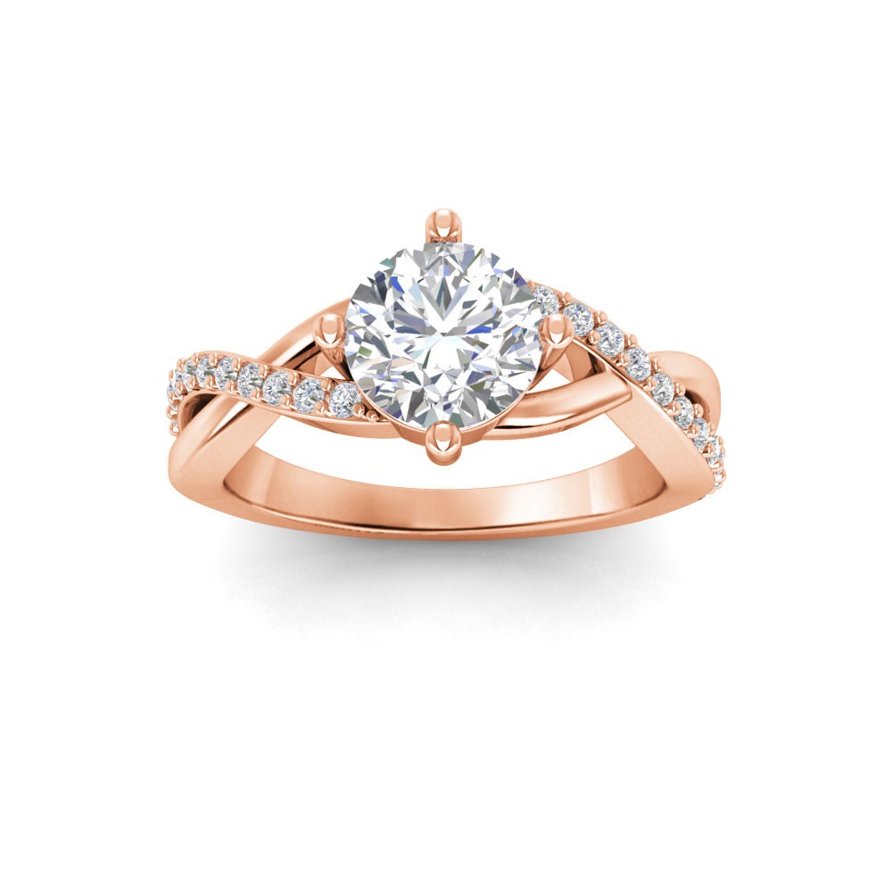 1 Ct Round Lab Diamond & .33 Ctw Classic Twisted Vine Engagement Ring