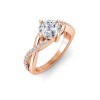 1 Ct Round Lab Diamond & .33 Ctw Classic Twisted Vine Engagement Ring