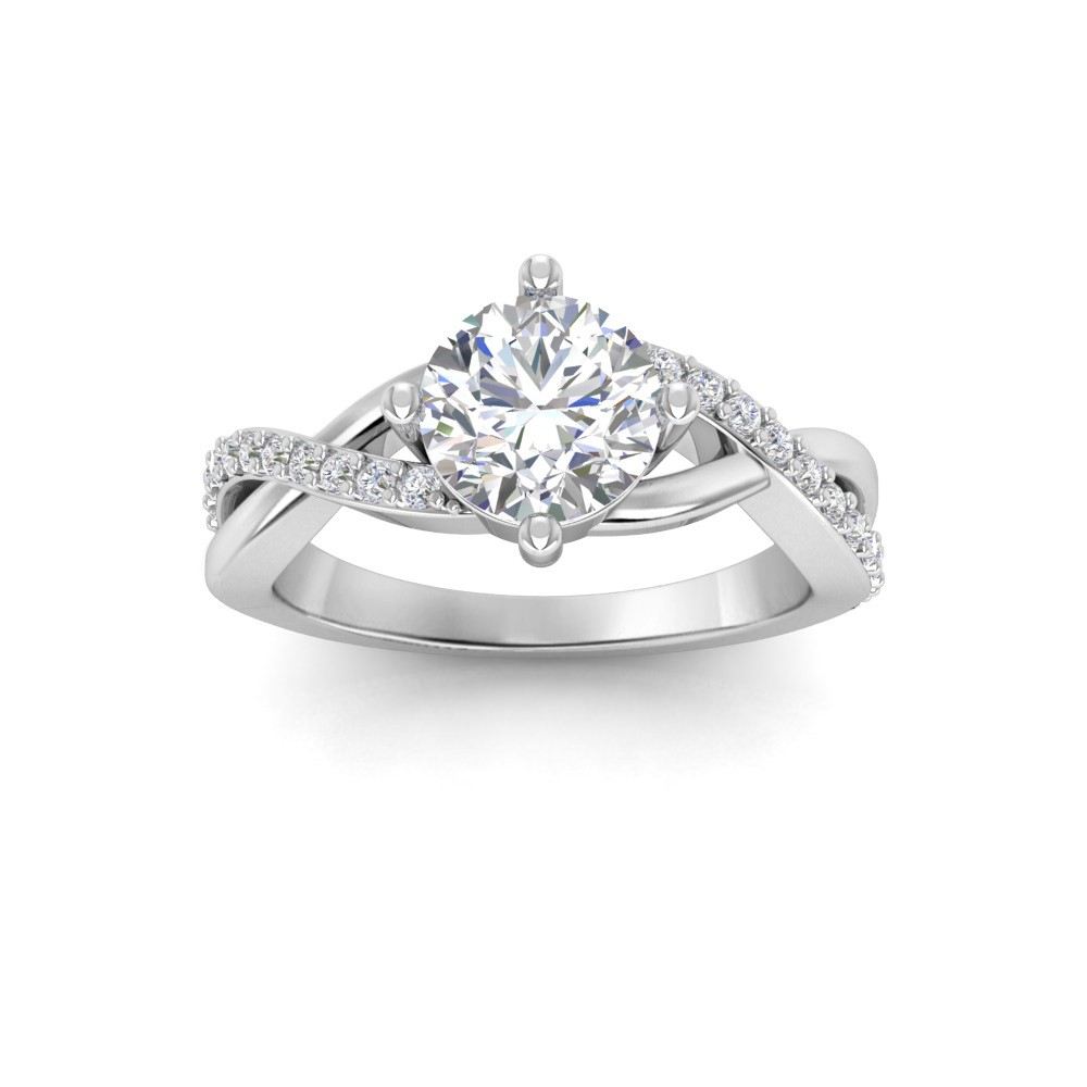 1.5 Ct Round Diamond & .33 Ctw Classic Twisted Vine Engagement Ring