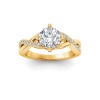 2 Ct Round Lab Diamond & .33 Ctw Classic Twisted Vine Engagement Ring