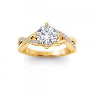 1.5 Ct Round Lab Diamond & .33 Ctw Classic Twisted Vine Engagement Ring