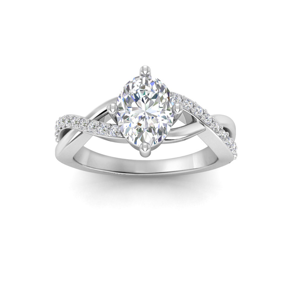 1.5 Ct Oval Diamond & .33 Ctw Classic Twisted Vine Engagement Ring