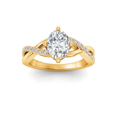 2 Ct Oval Lab Diamond & .33 Ctw Classic Twisted Vine Engagement Ring