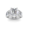 5 Ct Emerald Lab Diamond Wide Baguette Cut Engagement Ring