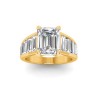 6 Ct Emerald Moissanite Wide Baguette Cut Engagement Ring