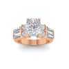 5 Ct Elongated Cushion Premium Lab Diamond & 1.67 Ctw Lab Diamond Baguette Wide Band Engagement Ring