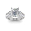 2 Ct Emerald Lab Diamond & 1.67 Ctw Lab Diamond Baguette Wide Band Engagement Ring
