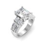 2 Ct Emerald Lab Diamond & 1.67 Ctw Lab Diamond Baguette Wide Band Engagement Ring