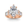 4 Ct Marquise Moissanite & 1.67 Ctw Lab Diamond Baguette Wide Band Engagement Ring