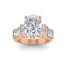 6 Ct Oval Premium Lab Diamond & 1.67 Ctw Lab Diamond Baguette Wide Band Engagement Ring