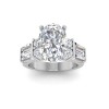 3 Ct Oval Lab Diamond & 1.67 Ctw Lab Diamond Baguette Wide Band Engagement Ring