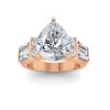 6 Ct Pear Moissanite & 1.67 Ctw Lab Diamond Baguette Wide Band Engagement Ring
