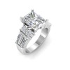 4 Ct Radiant Premium Lab Diamond & 1.67 Ctw Lab Diamond Baguette Wide Band Engagement Ring