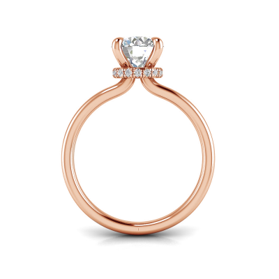 2 Ct Round CZ Secret Halo Personalized Engagement Ring Stack