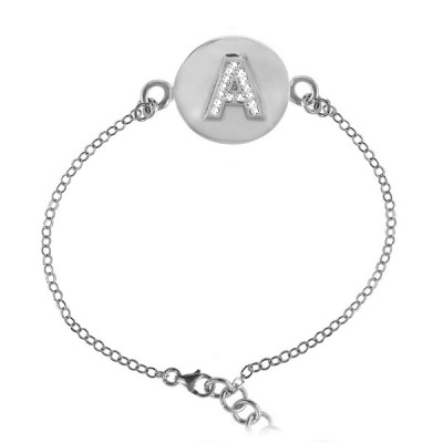 Cz Pave Initial Letter Bracelet Cz Alphabet Bracelet Link 