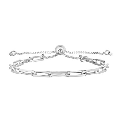 Silver Paperclip Bolo Bracelet