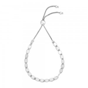 Silver Disc Chain Bolo Bracelet