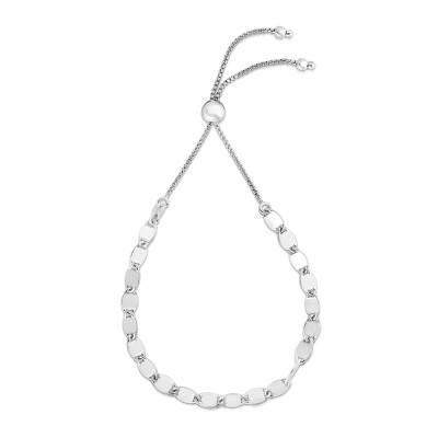 Silver Disc Chain Bolo Bracelet