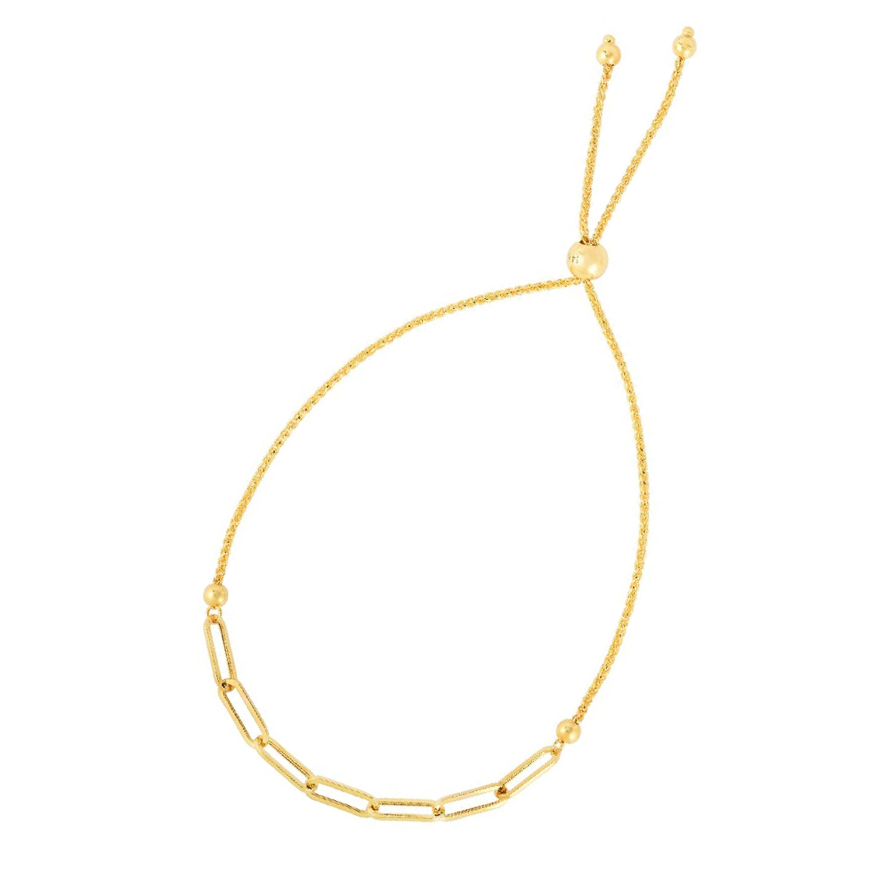 Gold Paperclip Bolo Bracelet