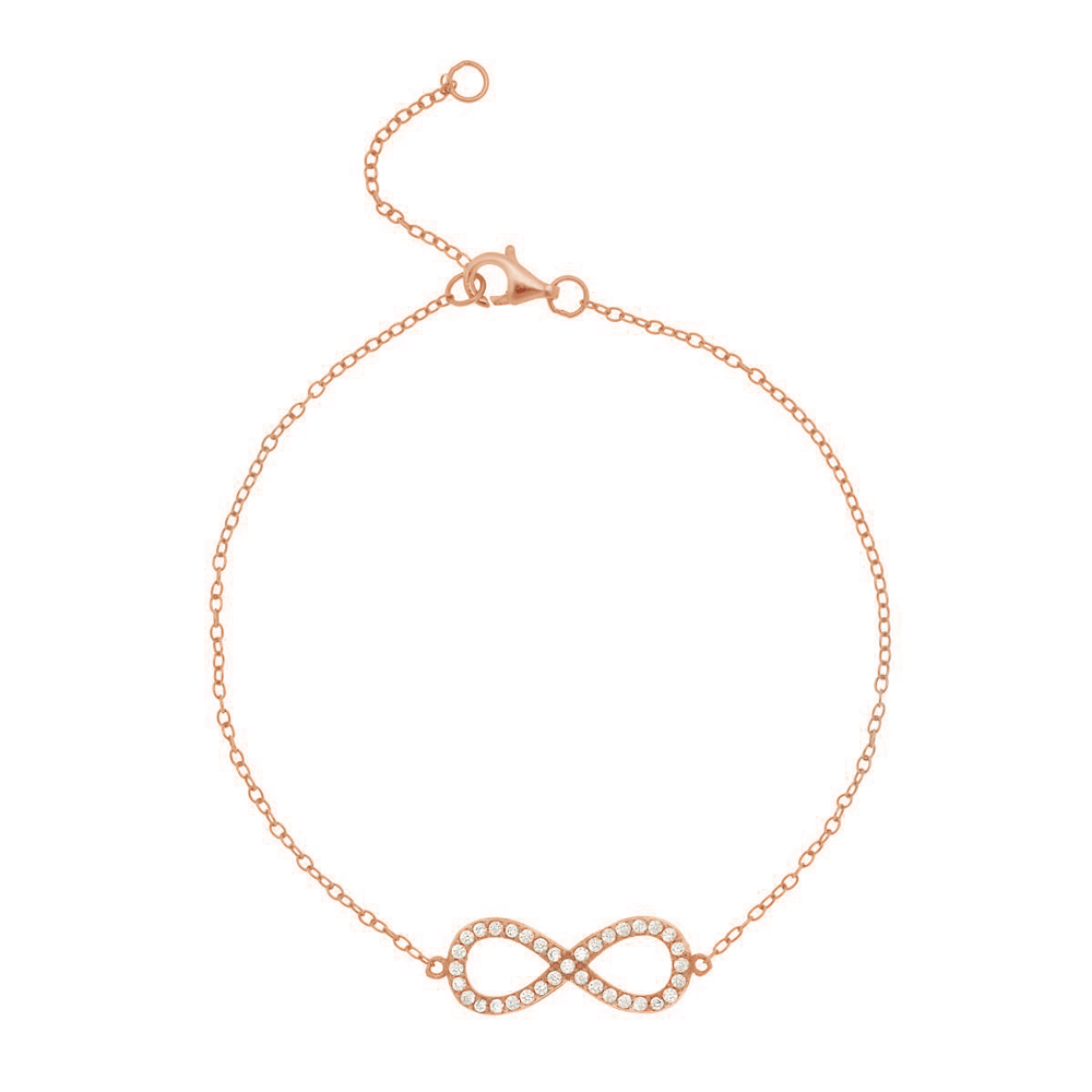 Silver Pavé CZ Infinity Bracelet