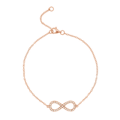 Silver Pavé CZ Infinity Bracelet