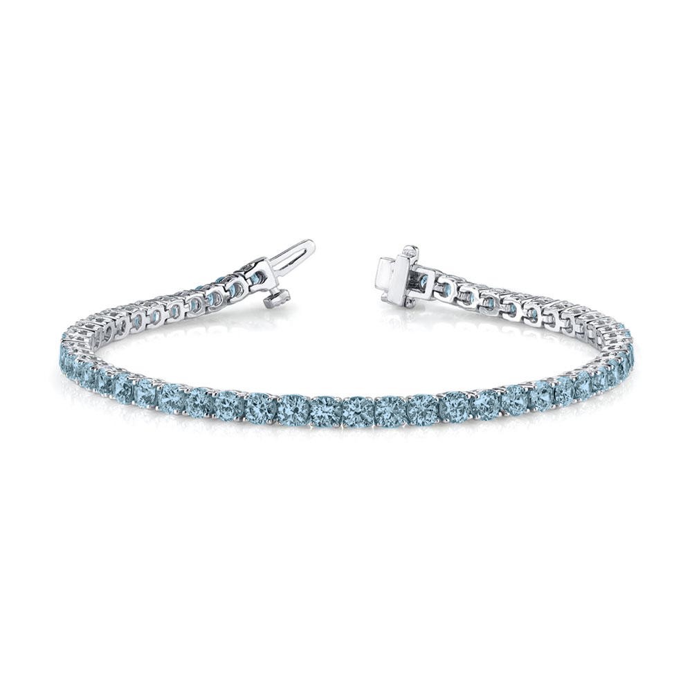 7 Ctw Aquamarine Birthstone Classic Tennis Bracelet