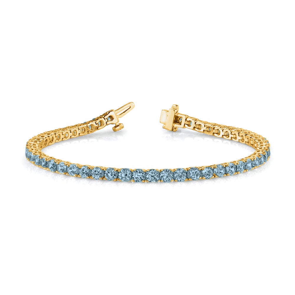 4 Ctw Aquamarine Birthstone Classic Tennis Bracelet