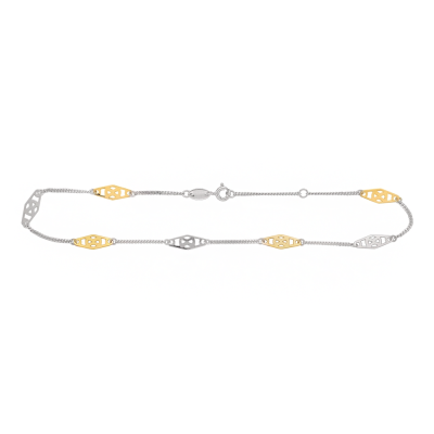Gold & Silver Diamond Shape Anklet