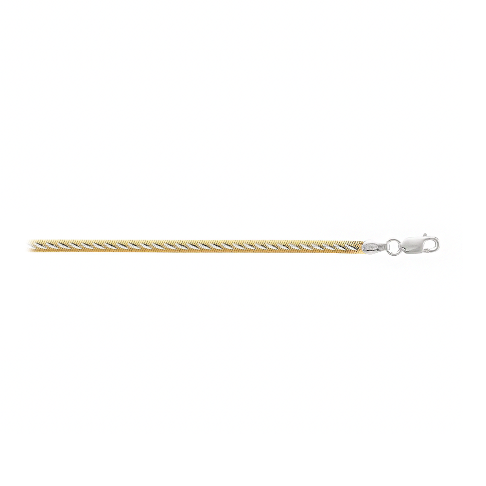 Silver Two-Tone Snake Chain Anklet