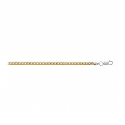 Silver Two-Tone Snake Chain Anklet
