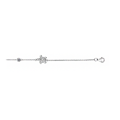 Silver CZ Turtle Anklet