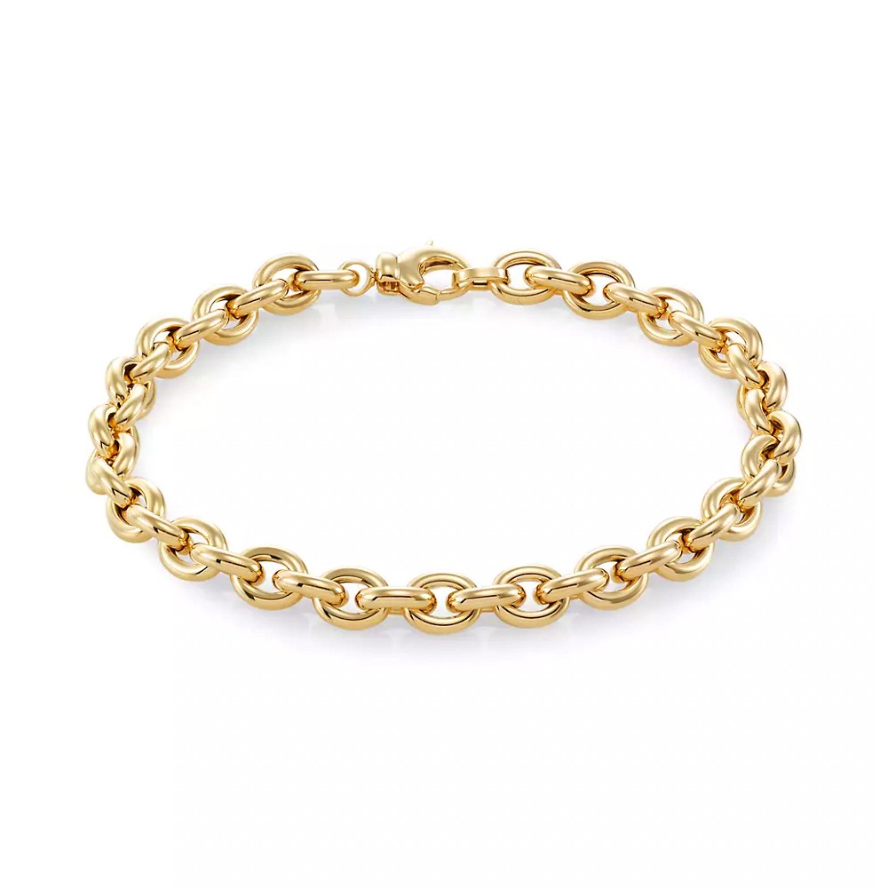 3.5mm Gold Rolo Link Chain Bracelet