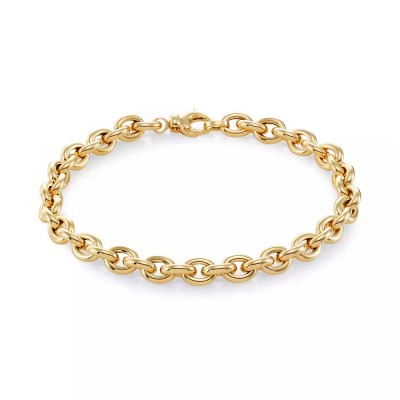 3.5mm Gold Rolo Link Chain Bracelet