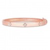 Gold & Diamond Clover Bangle Bracelet