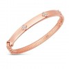 Gold & Diamond Clover Bangle Bracelet