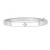 Gold & Diamond Clover Bangle Bracelet