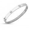 Gold & Diamond Clover Bangle Bracelet
