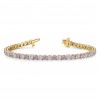 Alternating Moissanite and Amethyst Birthstone Classic Tennis Bracelet