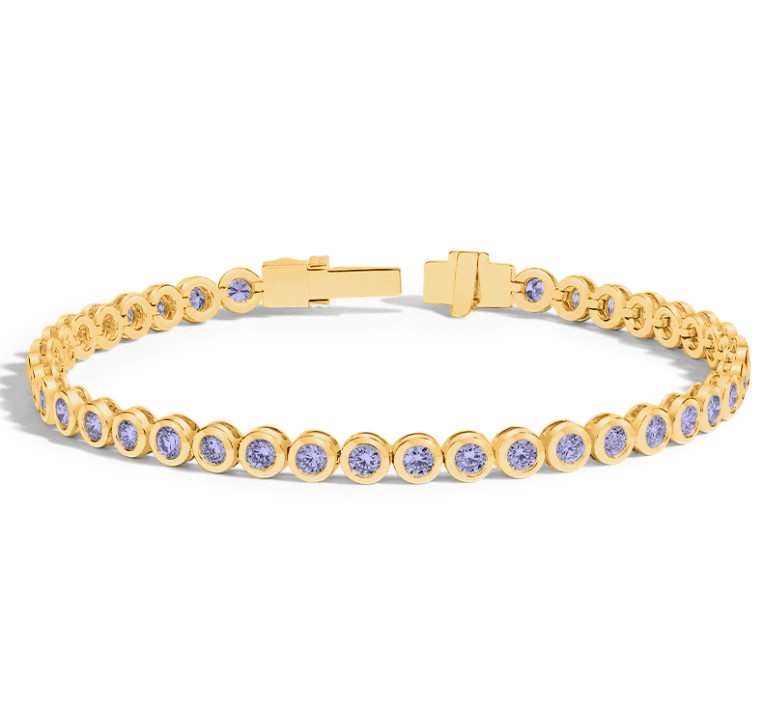 5 Ctw Alexandrite Birthstone Bezel Set Tennis Bracelet